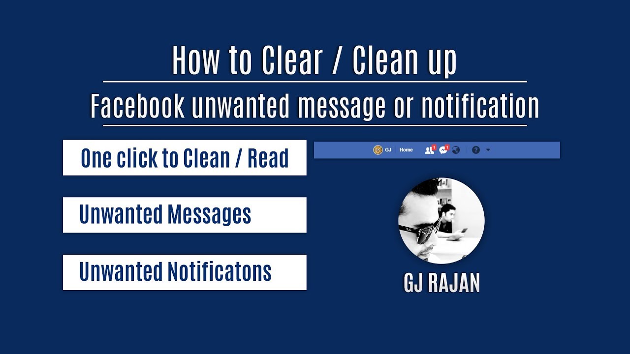 How to clear - clean up unnecessary facebook notifications - messenger messages with one click