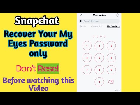 How to Reset Snapchat My Eyes only Password || Recover My Eyes Password